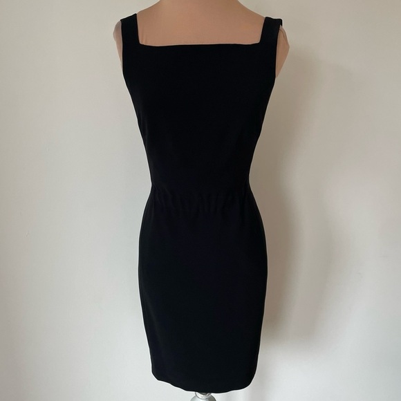 Moschino Vintage 2000s Y2K Square Neck Open Back Black Sheath Mini Dress EUC 4 - Picture 4 of 12